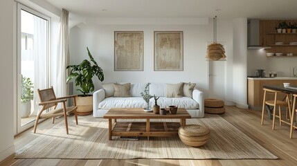 Bright and airy living room with a relaxed, coastal vibe