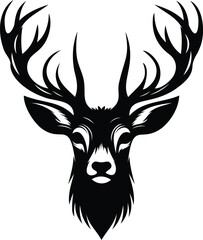 Deer Silhouette vector illustration Isolated on White Background