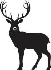 Deer Silhouette vector illustration Isolated on White Background