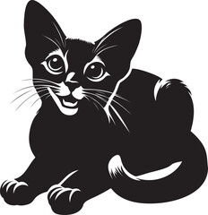 Cat Silhouette vector illustration Isolated on White Background