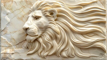 Beautiful animal 3d relief wallpaper. Mural wallpaper. AI generated illustration