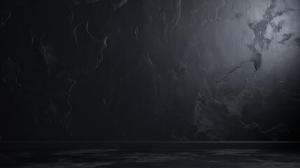 Fototapeta premium Dark cave interior with rough wall texture and light.