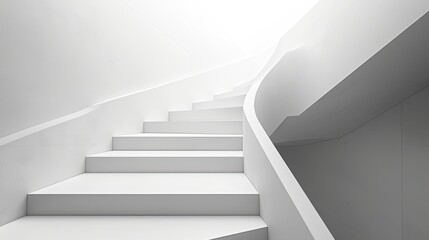 Obraz premium White Stairs Stairway Success Up Steps Monotone Abstract Art Background, Black and White Wall Abstraction, Minimalist Artwork Wallpaper, Modern Design Backdrop Texture