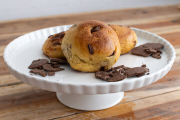 Delicious round chocolate bread