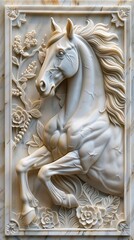 Beautiful animal 3d relief wallpaper. Mural wallpaper. AI generated illustration