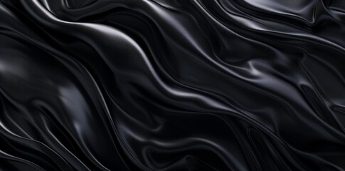Fototapeta premium Moody and mysterious background with dark swirling black waves and smooth flowing texture
