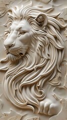 Beautiful animal 3d relief wallpaper. Mural wallpaper. AI generated illustration