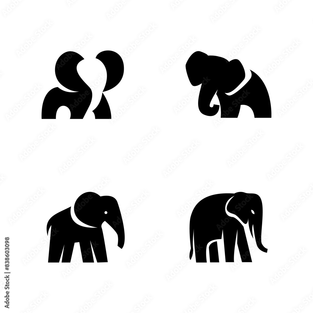 Wall mural elephant logo vector icon illustration design