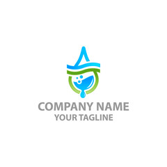 Drop of water vector logo design template. Clean water, filtration.