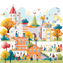 A Colorful City Skyline