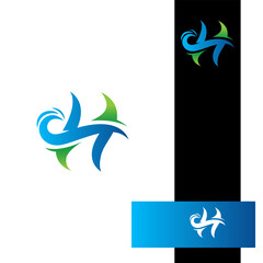 Creative unique stylish symbolic artistic color HH H initial based letter icon logo.