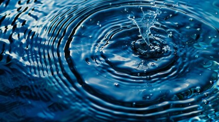 Water surface ripples, bubbles and swirls below, deep blue water flow, intermediate lighting 