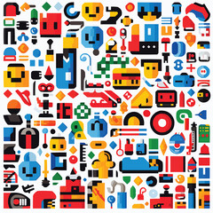 A Set of Cartoonish Icon Objects