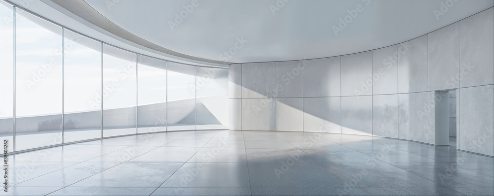 Wall mural empty minimal abstract architecture building interior or exterior concrete design with open space fl