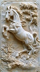 Beautiful animal 3d relief wallpaper. Mural wallpaper. AI generated illustration