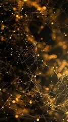 Abstract bubble bokeh - computer-generated image. Fractal geometry: chaos bright glowing circles like confetti. AI generated illustration