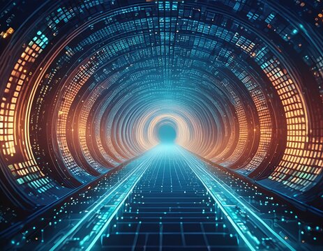 ASCII art of a binary tunnel