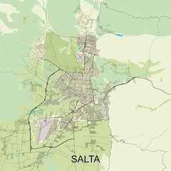 Fototapeta premium Salta, Argentina map poster art