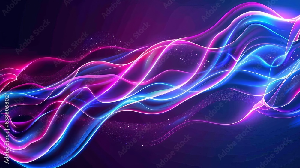 Aufkleber abstract energy flow background with vibrant neon colors and dynamic curved lines futuristic vector 