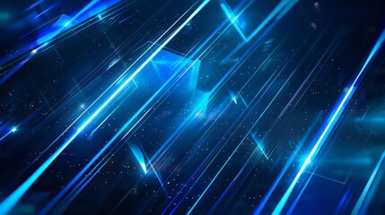 abstract neon blue gaming background with glowing lines and futuristic design digital art