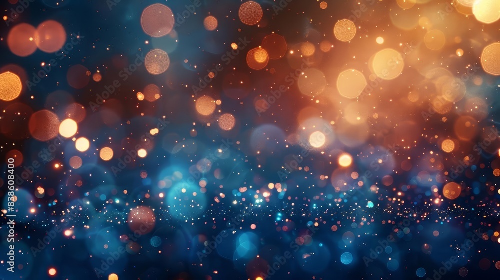 Poster dark bokeh background with defocused abstract lights glittering magic party texture