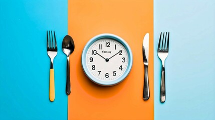 Intermittent Fasting Concept with Clock