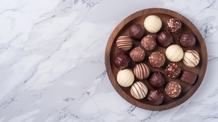Aerial View of Assorted Chocolate Balls on a Plate