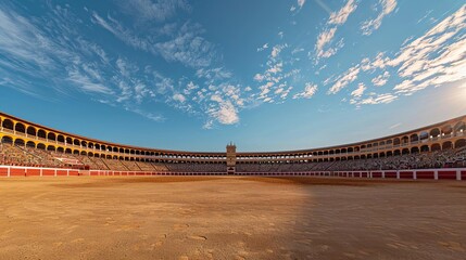 empty spanish bullring arena for traditional bullfighting performance travel photography