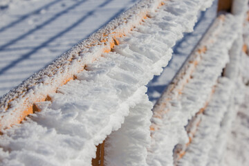 cattle gate covered with thick frost