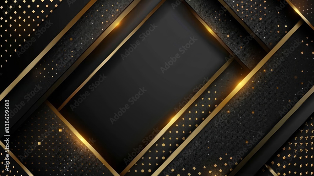 Aufkleber luxurious black and gold abstract background with shiny texture and geometric shapes elegant vector 