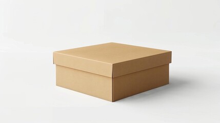 photorealistic empty cardboard box isolated on white versatile packaging mockup
