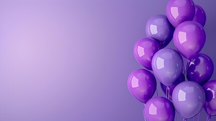 purple balloons on gradient background festive party decoration ai generated image