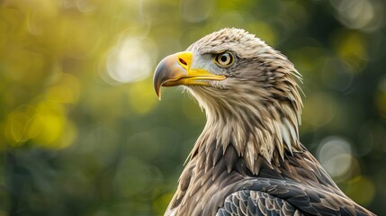 Obraz premium regal raptor majestic closeup of a whitetailed eagle in its natural habitat wildlife animal photography