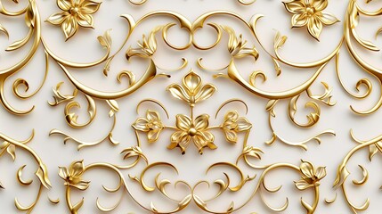 Gold lattice pattern on a white background