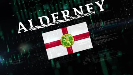Alderney with Digital flag