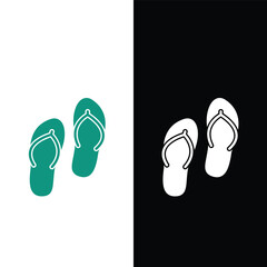 Flip flop icon vector logo design template