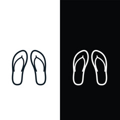 Flip flop icon vector logo design template