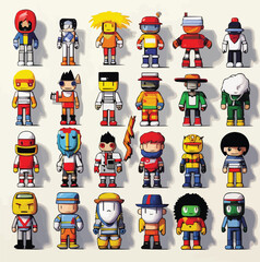 Set of Stylish Cartoonish Characters