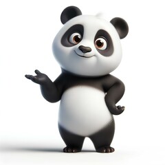 Naklejka premium Panda teaching something with hand gestures
