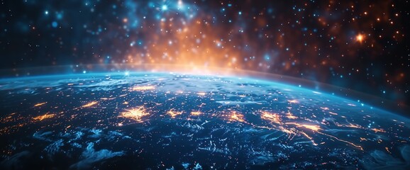 Obraz premium View of planet earth with outer space background