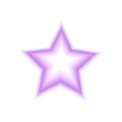 Star shape in holographic blurry style. Trendy y2k sticker with gradient aura effect in purple pastel color isolated on white background. Vector illustration.