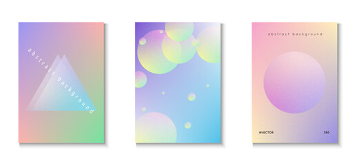 Holographic Design. Grain 3d Shape. Geometric Bright Template. Vibrant Poster. Hipster Placard. Pink Texture Abstract Set. Triangle Poster. Purple Holographic Design