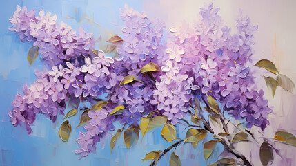 Obraz premium Purple flowers oil painting