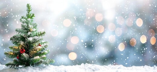 christmas tree on snow