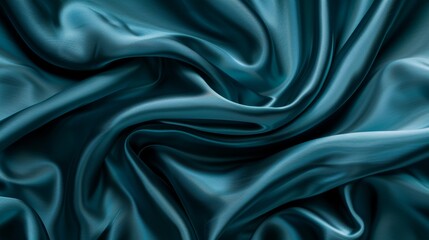 Obraz premium Deep teal silk with a glossy surface