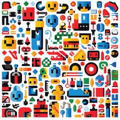 A Set of Cartoonish Icon Objects