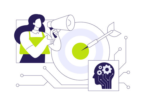 AI-Driven Targeted Marketing Strategies abstract concept vector illustration.