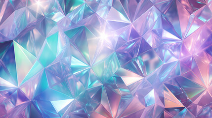 Abstract geometric shapes rainbow crystal