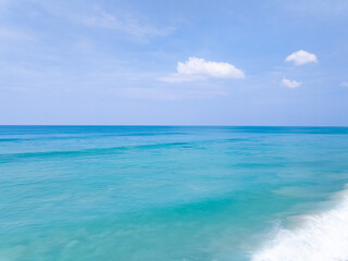 Tropical sea beach landscape blue sky white clouds background,Summer sea beach background