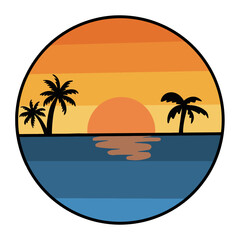 Sunset Beach Illustration